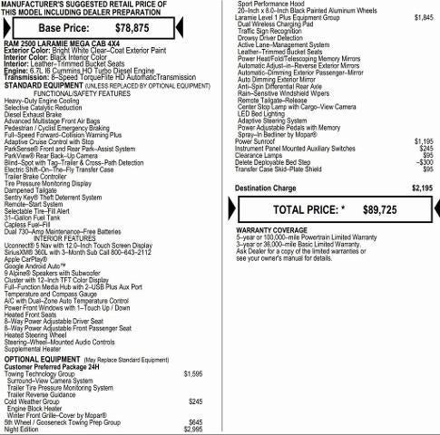 2026 RAM Ram 2500 RAM 2500 LARAMIE MEGA CAB 4X4 6'4' BOX