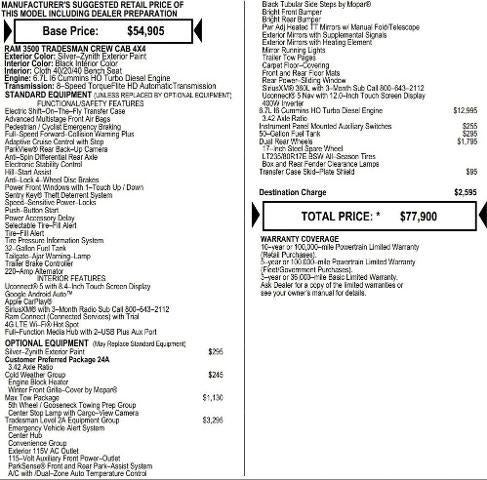 2026 RAM Ram 3500 RAM 3500 TRADESMAN CREW CAB 4X4 8' BOX