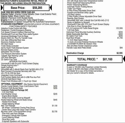 2026 RAM Ram 3500 RAM 3500 BIG HORN CREW CAB 4X4 8' BOX