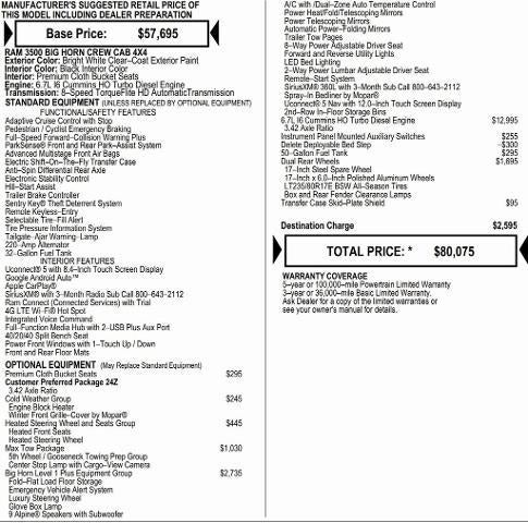 2026 RAM Ram 3500 RAM 3500 BIG HORN CREW CAB 4X4 8' BOX