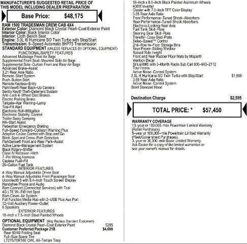 2026 RAM Ram 1500 RAM 1500 WARLOCK CREW CAB 4X4 5'7' BOX