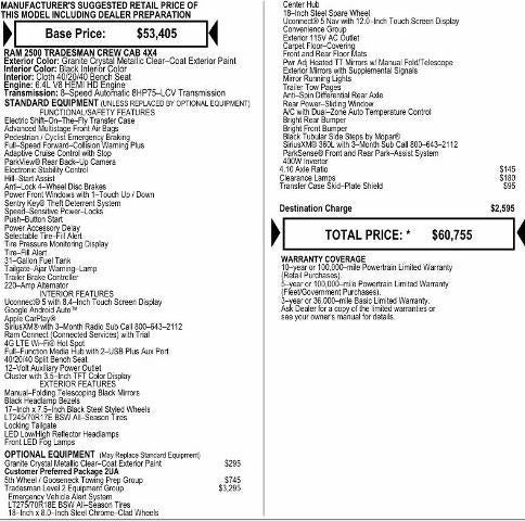 2026 RAM Ram 2500 RAM 2500 TRADESMAN CREW CAB 4X4 6'4' BOX