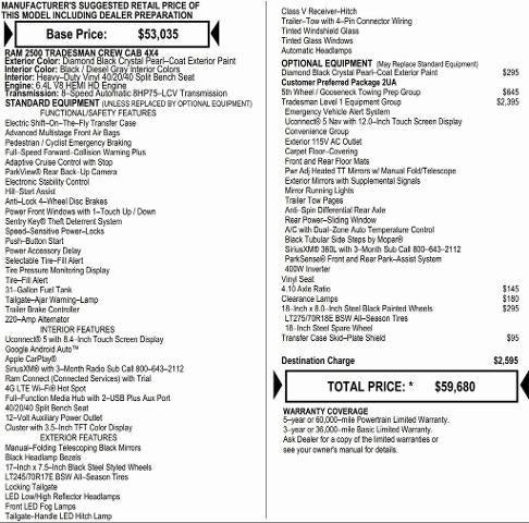2026 RAM Ram 2500 RAM 2500 TRADESMAN CREW CAB 4X4 6'4' BOX