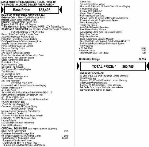 2026 RAM Ram 2500 RAM 2500 TRADESMAN CREW CAB 4X4 6'4' BOX