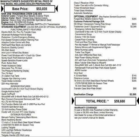 2026 RAM Ram 2500 RAM 2500 TRADESMAN CREW CAB 4X4 6'4' BOX