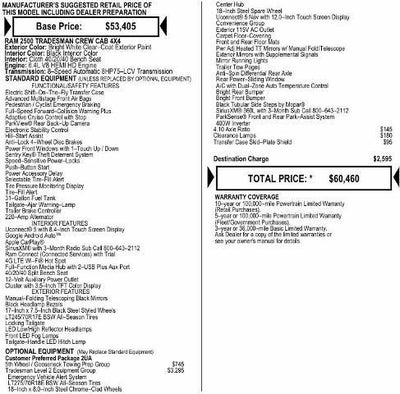 2026 RAM Ram 2500 RAM 2500 TRADESMAN CREW CAB 4X4 6'4' BOX