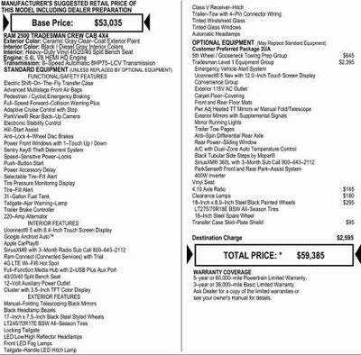 2026 RAM Ram 2500 RAM 2500 TRADESMAN CREW CAB 4X4 6'4' BOX