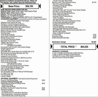 2026 RAM Ram 2500 RAM 2500 BIG HORN CREW CAB 4X4 6'4' BOX