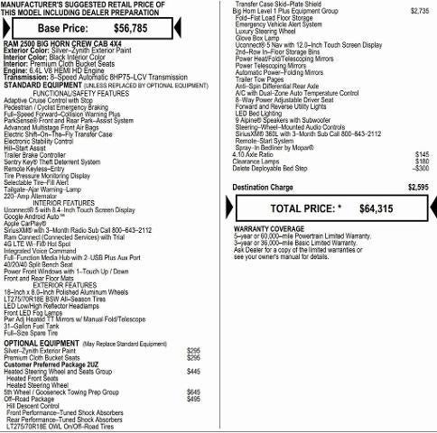 2026 RAM Ram 2500 RAM 2500 BIG HORN CREW CAB 4X4 6'4' BOX