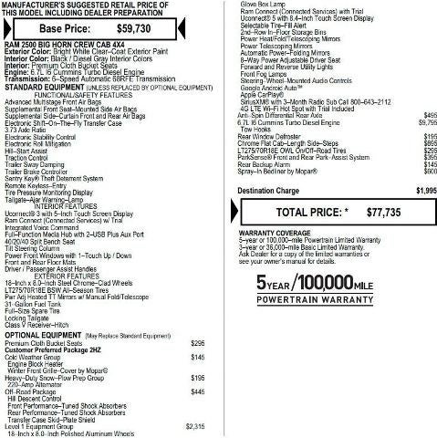 2024 RAM 2500 Big Horn Crew Cab 4x4 6'4' Box