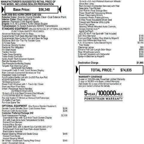 2024 RAM 2500 Big Horn Crew Cab 4x4 6'4' Box