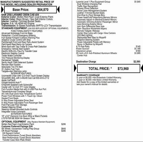 2026 RAM Ram 2500 RAM 2500 LARAMIE CREW CAB 4X4 6'4' BOX