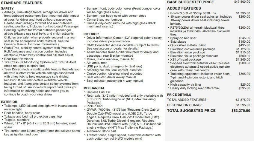 2020 GMC Sierra 1500 Elevation