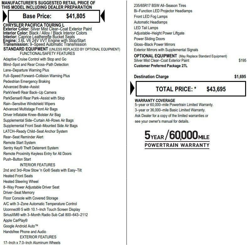 2024 Chrysler Pacifica Touring L