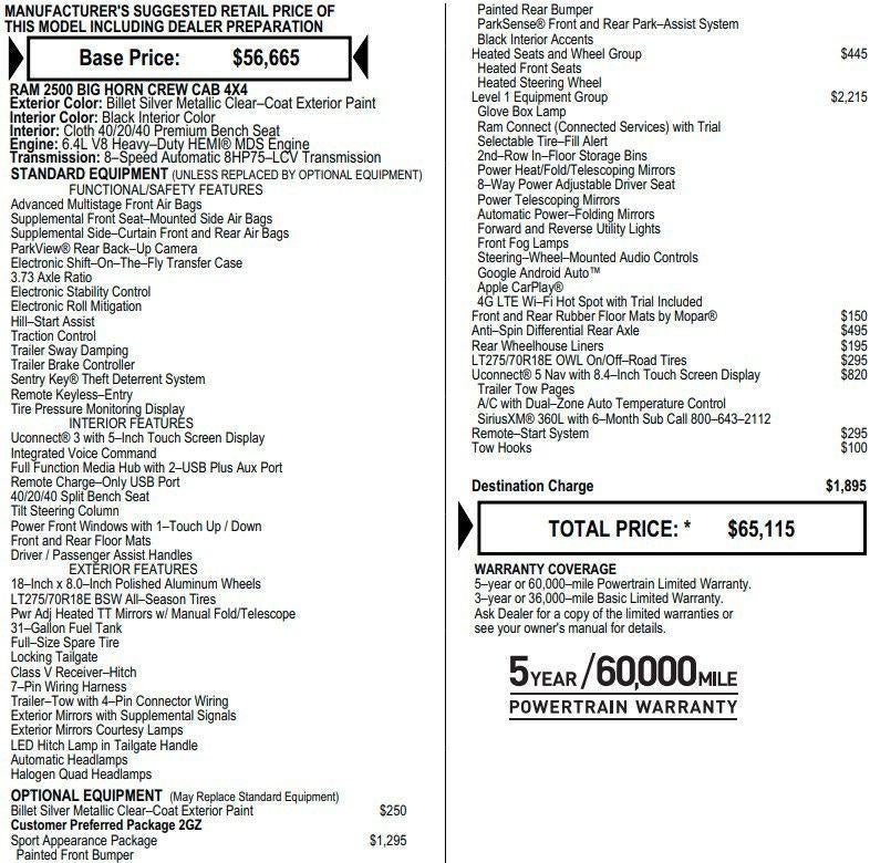 2023 RAM 2500 Big Horn Crew Cab 4x4 6'4" Box