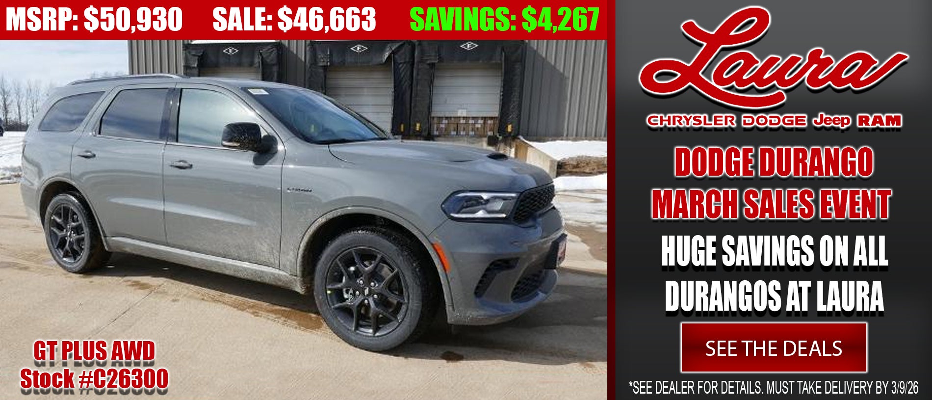 Search new Dodge Durango vehicles at Laura CDJR