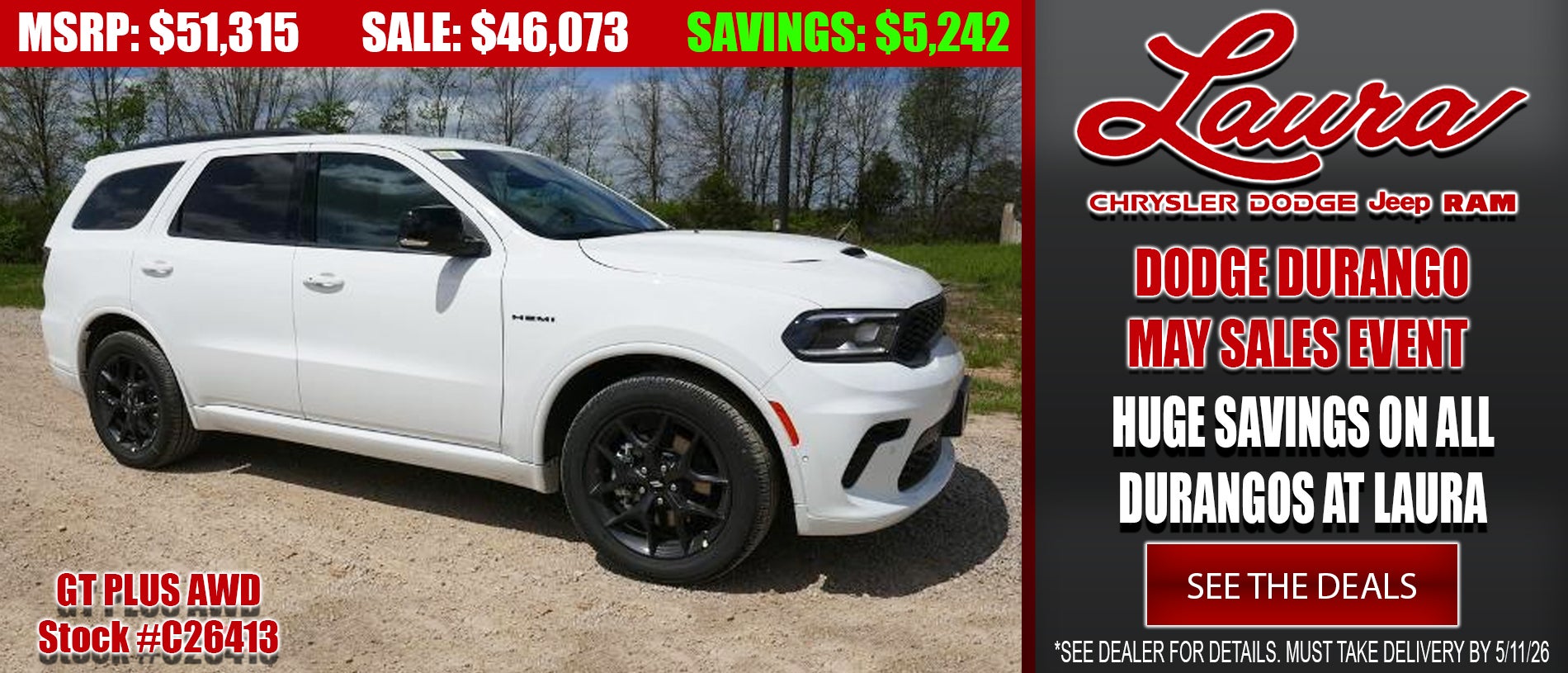 Search new Dodge Durango vehicles at Laura CDJR