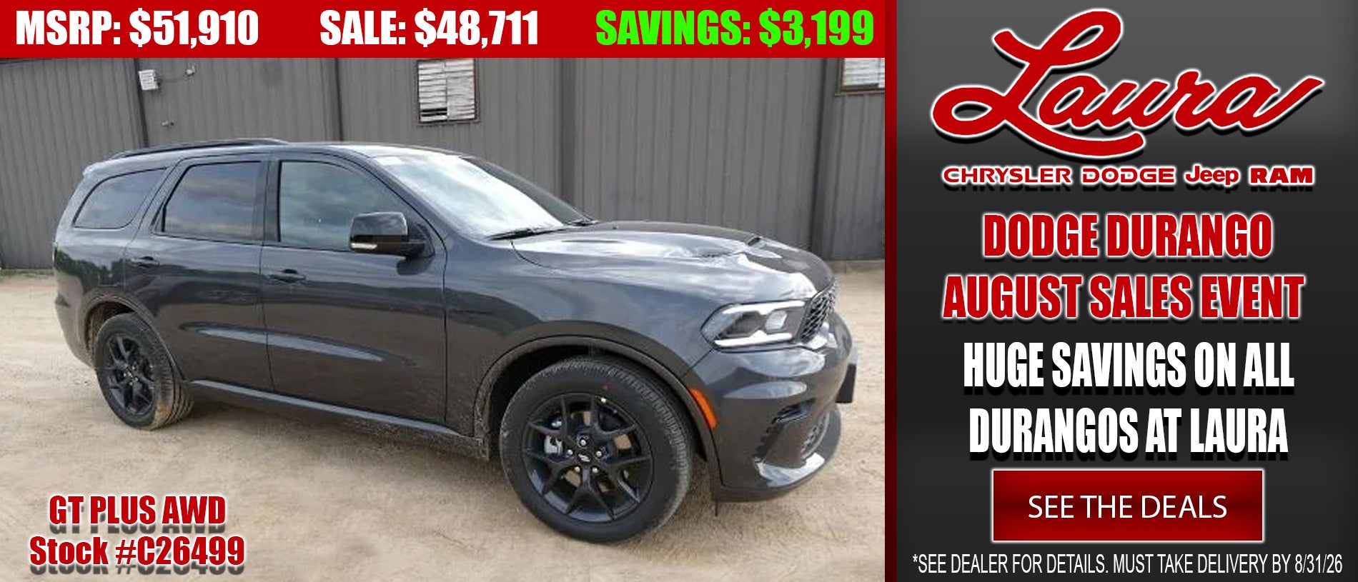 Search new Dodge Durango vehicles at Laura CDJR