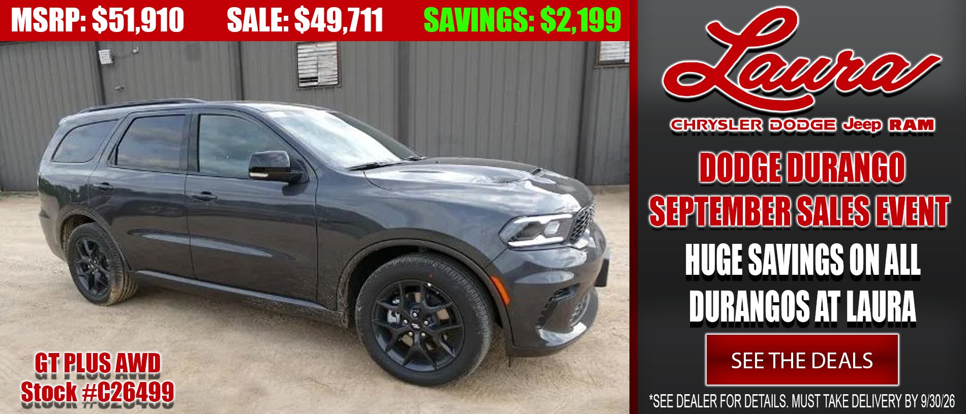 Search new Dodge Durango vehicles at Laura CDJR