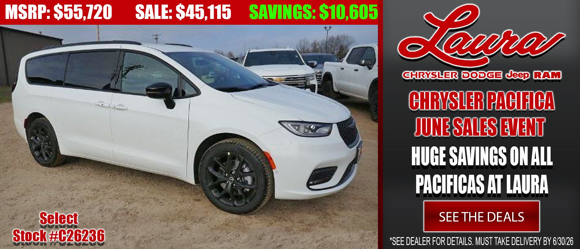 Search new Chrysler Pacifica vehicles at Laura CDJR